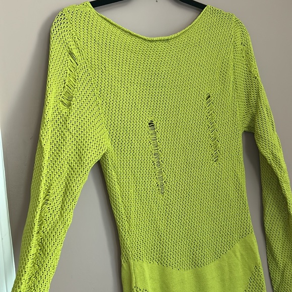 Mucri NWT Deep Scoop Neck Knitted Maxi Dress Stretch In Fig Leaf Size XL - Picture 5 of 16